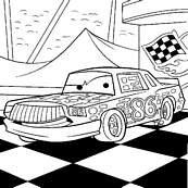 coloriage cars chick sur le podium